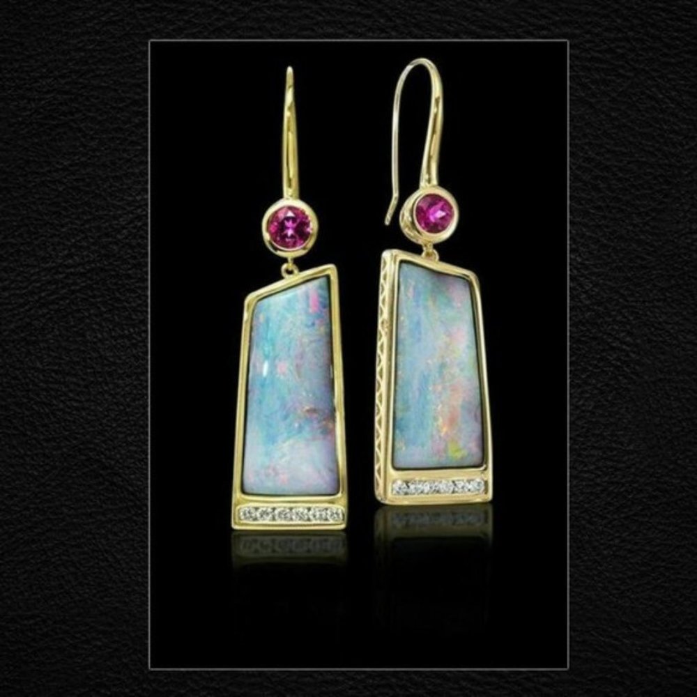 Vintage Turquoise/Moonstone 925 Silver Dangle